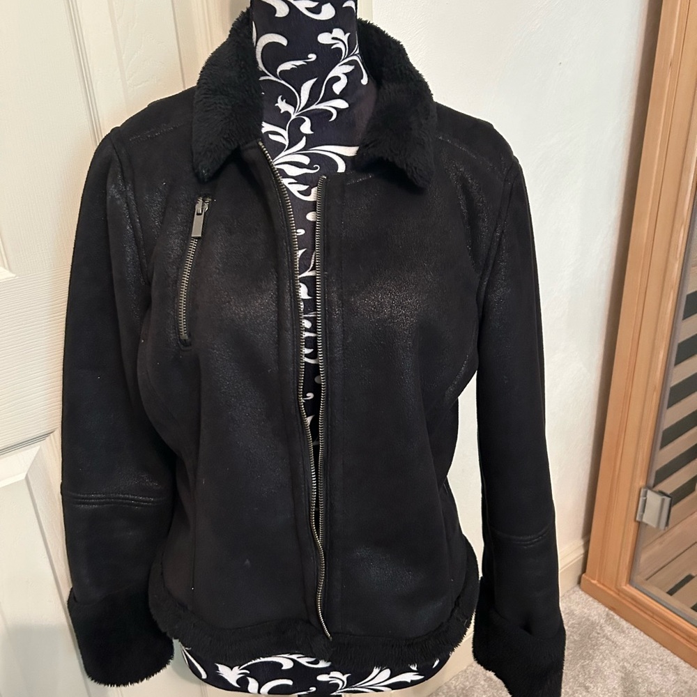 Black Shearling Women's Jacket